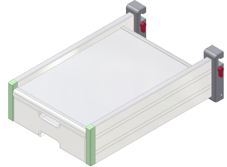 Monitorträger für Geräteschiene 25 x 10 mm und Rundrohr